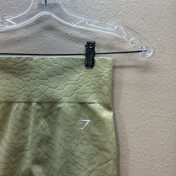 Gymshark Adapt Animal Print Seamless Shorts Yellow Green Women’s Size Small Gym - Picture 2 of 5